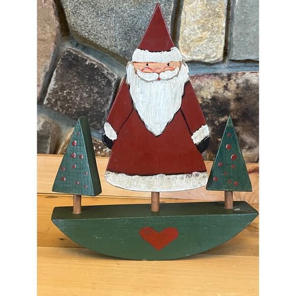 Vintage Hand Made/Painted Christmas Santa Claus Decor. Pegs. Christmas tree. - Picture 3 of 8